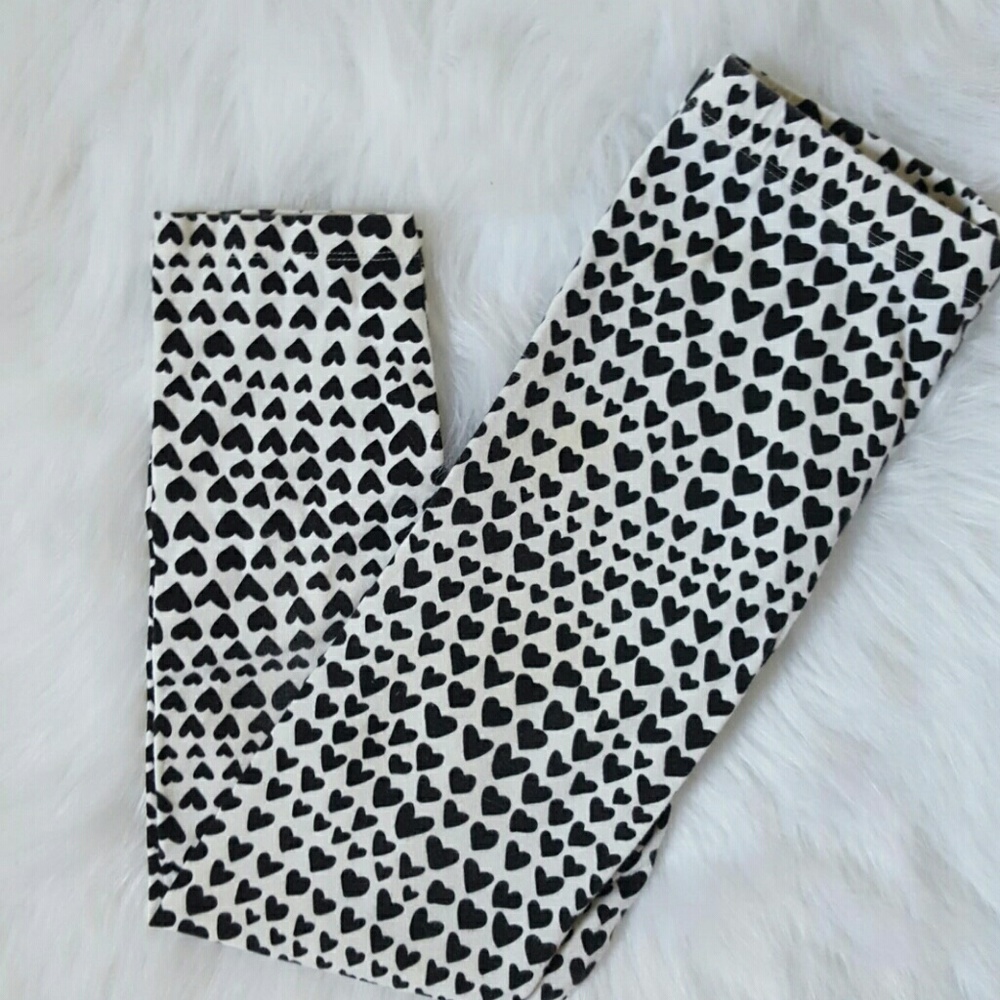 Black white girls size 14 leggings EUC